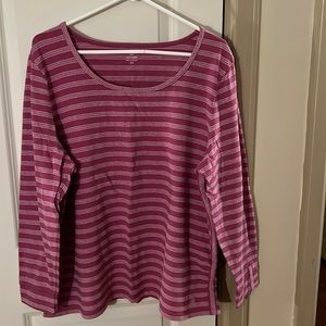 Talbots 2X pink & white top